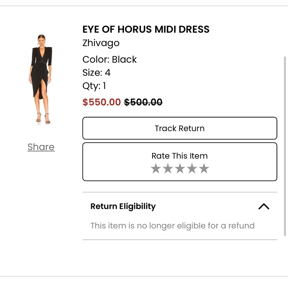 Zhivago Eye of Horus Black Midi Dress